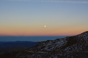 Belt of Venus and Full Moon, Cerro Pachon, Chile  